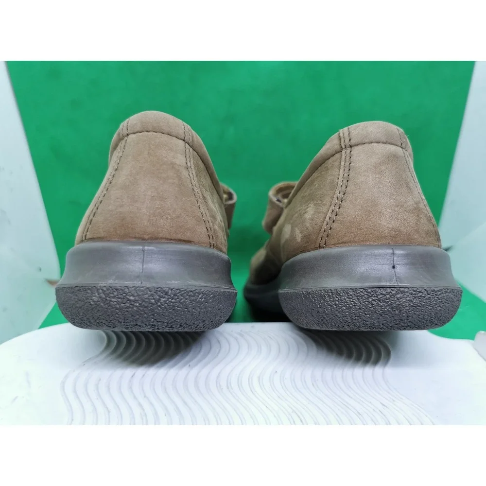 Ecco Soft Women Shoes Mary Jane Suede Brown Hook & Loop Size 40 US 9